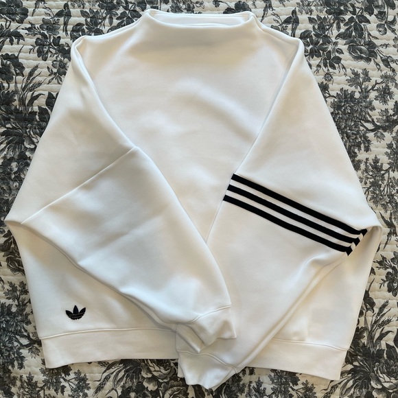 adidas Tops - adidas Adicolor Neuclassics Oversized White Mockneck Women’s Sweatshirt